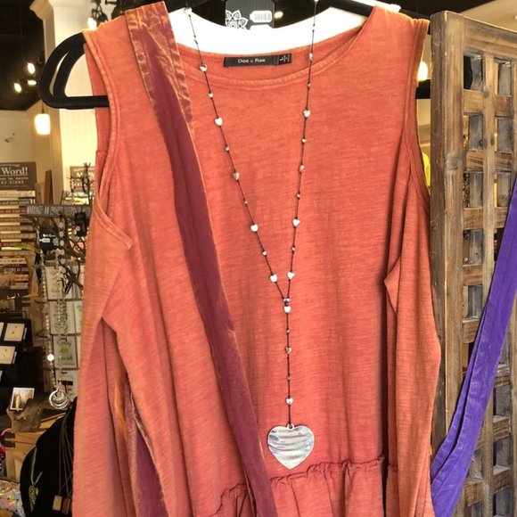 Bali Queen Jewelry Silver Hammered Heart Long Necklace Poshmark